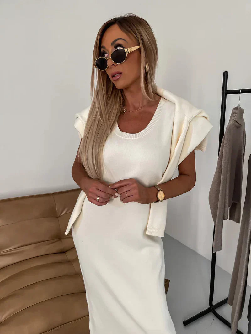 Solange™ - Dress with matching sweater 