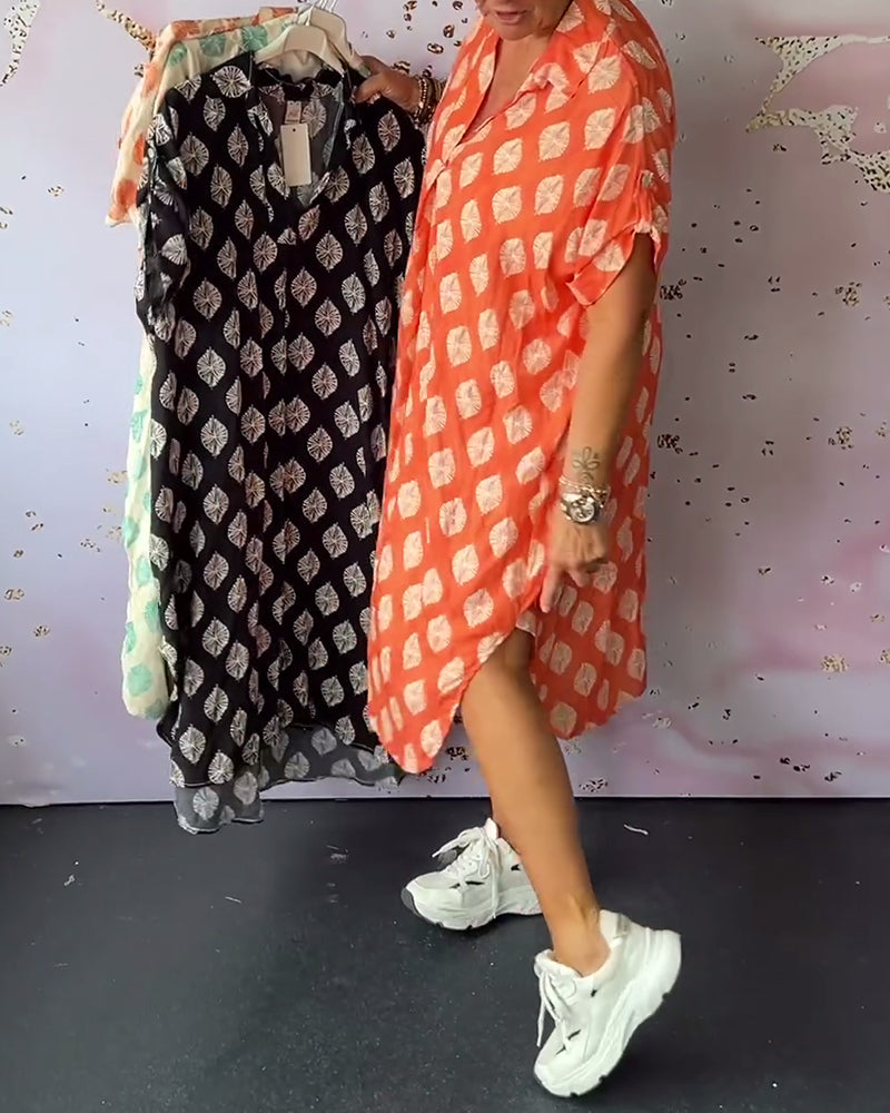 Davina™ - Loose Short Sleeve Shirt Dress