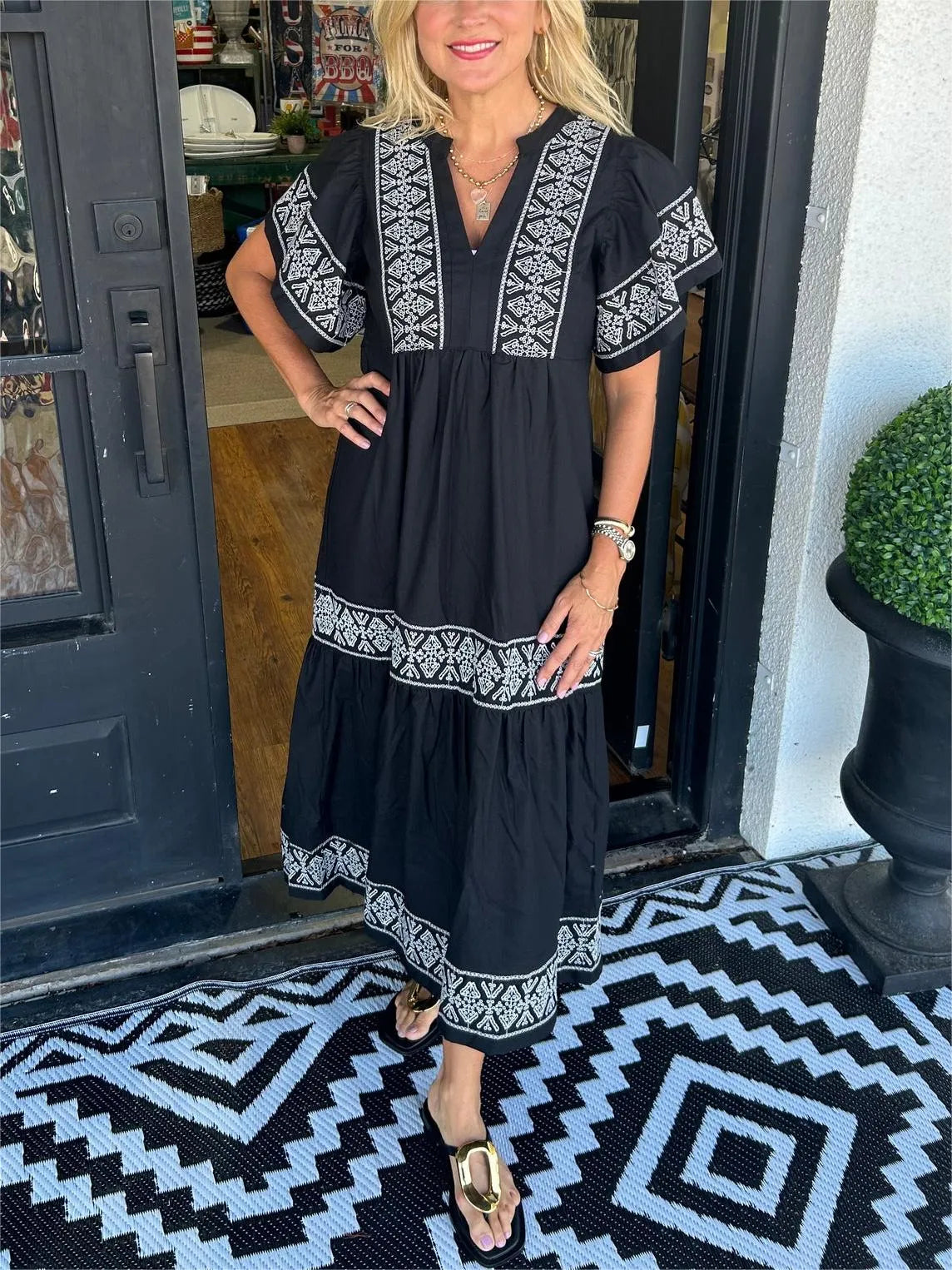 Noéa™ - Bohemian V-Neck Long Dress