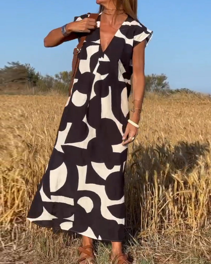 Sita™ - Robe Imprimée Avec Col En V