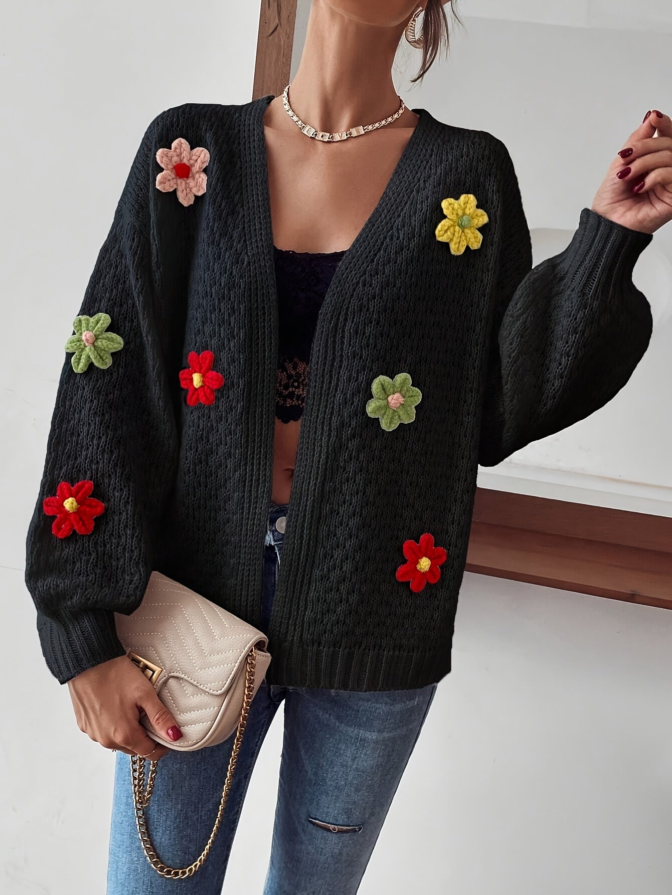Risette™ - Floral Knitted Cardigan