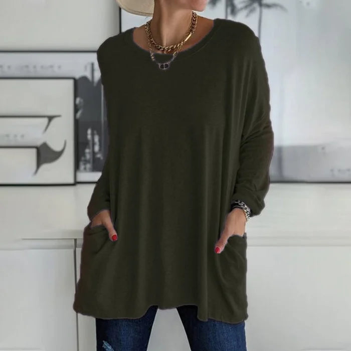 Daliah™ - Long Sleeve T-Shirt with Pocket