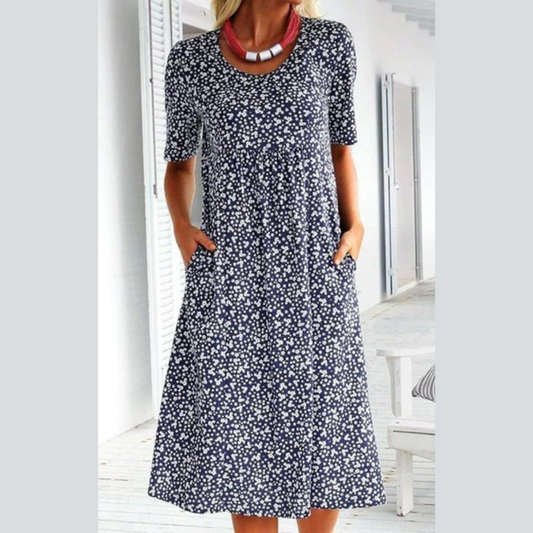 Amara™ - Stylish Floral Print Midi Dress