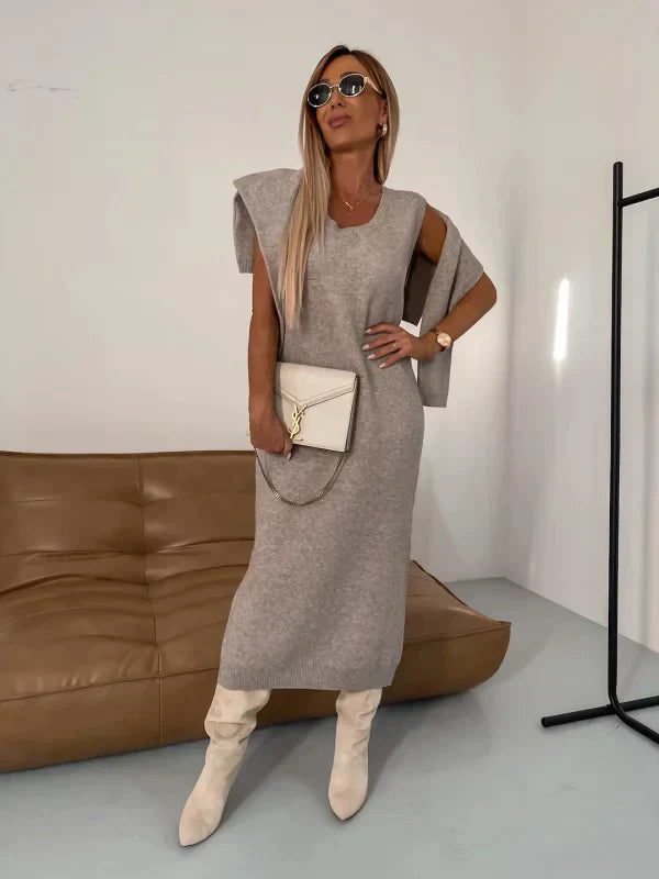 Solange™ - Dress with matching sweater 