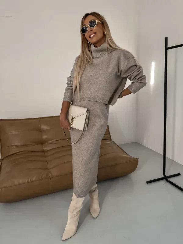 Solange™ - Dress with matching sweater 