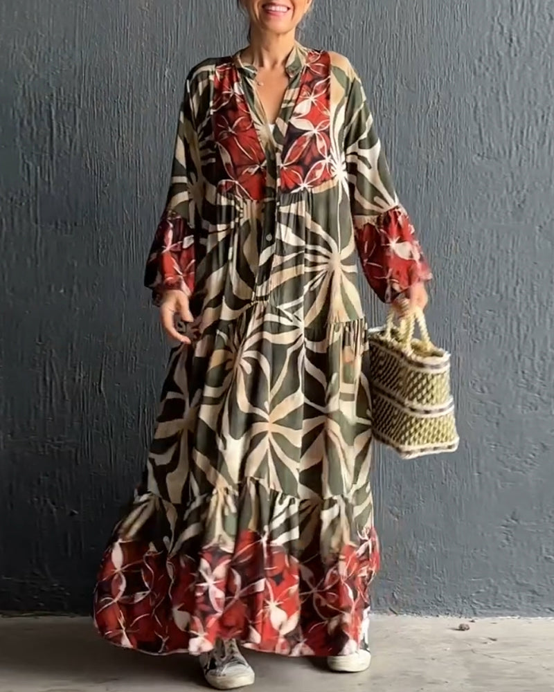 Anika™ - Casual Printed Holiday Dress 