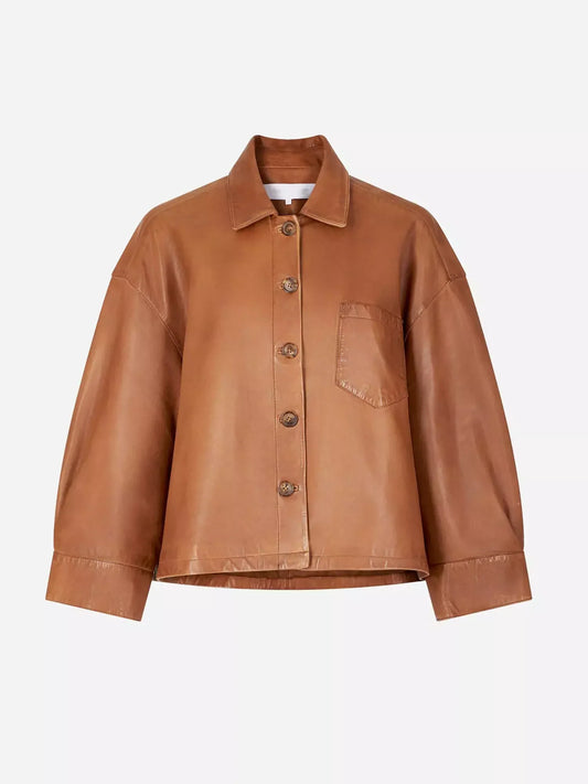 Maureen™ - Minimalist Cropped Leather Jacket