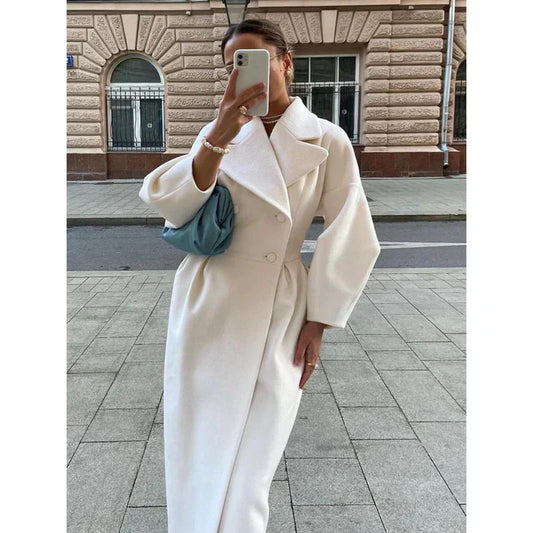 Joëlle™ - Vintage Lantern Sleeve Long Coat