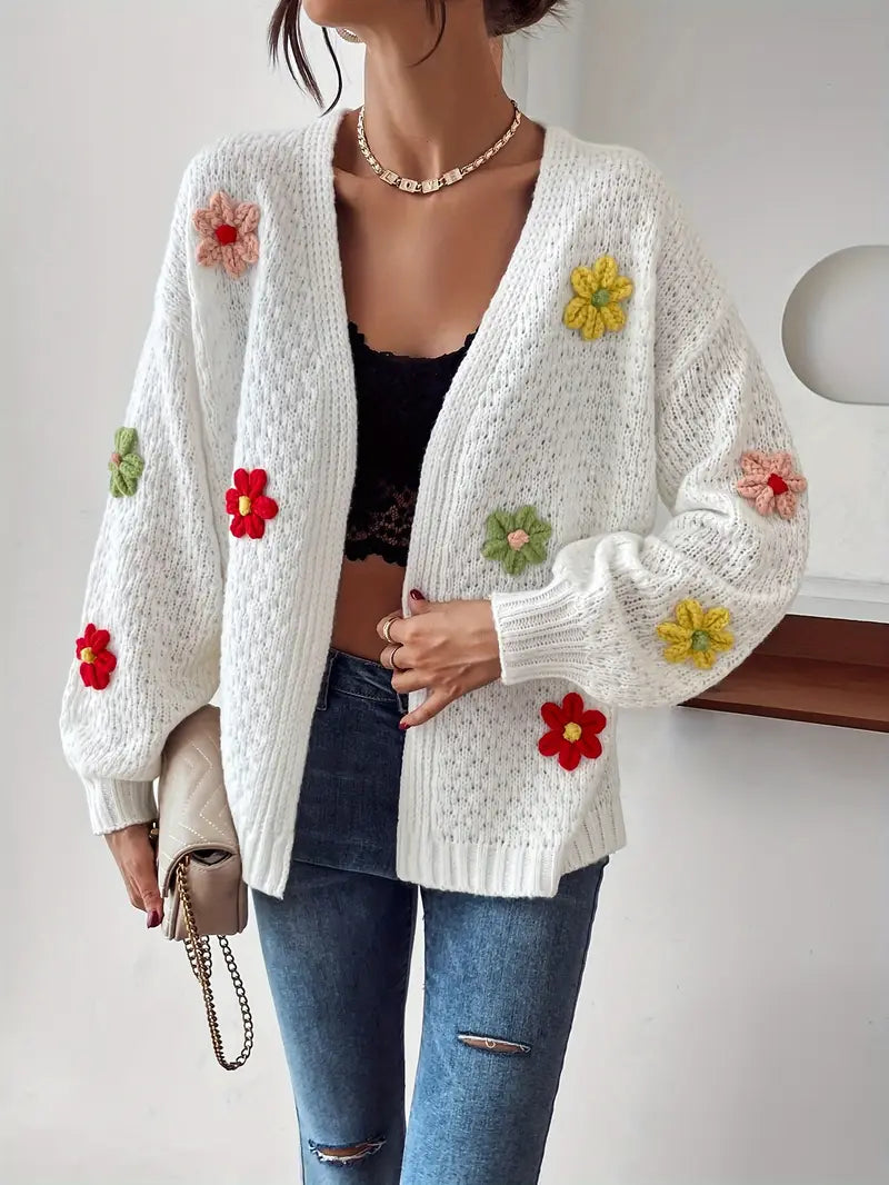 Risette™ - Floral Knitted Cardigan
