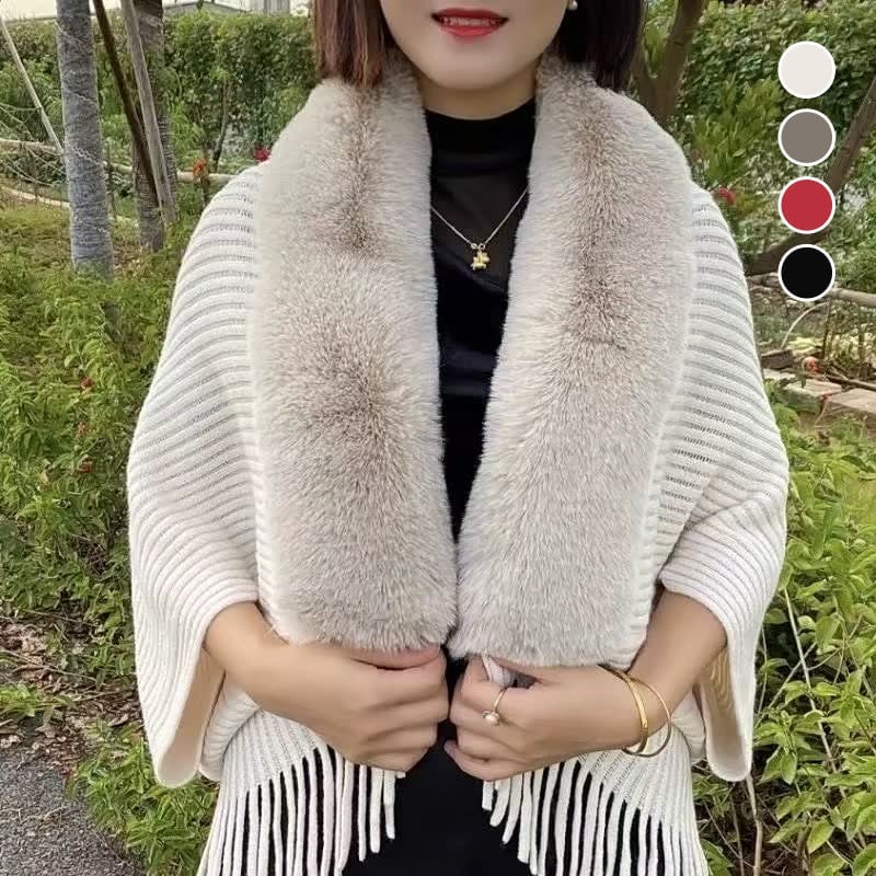 Martine™ - Elegant rabbit fur shawl for a luxurious winter