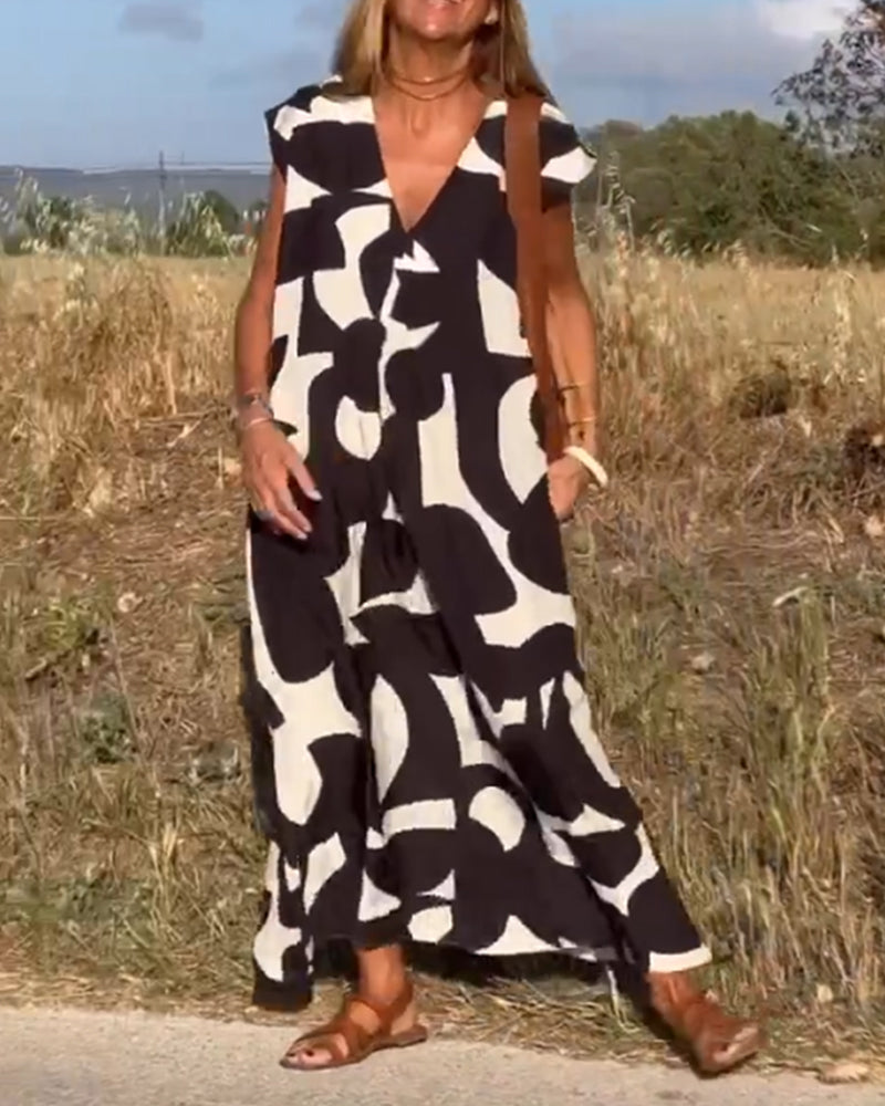 Sita™ - Robe Imprimée Avec Col En V