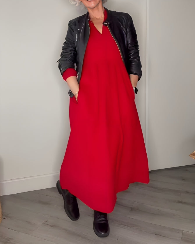 Amanda™ - The slimming maxi dress with V-neckline