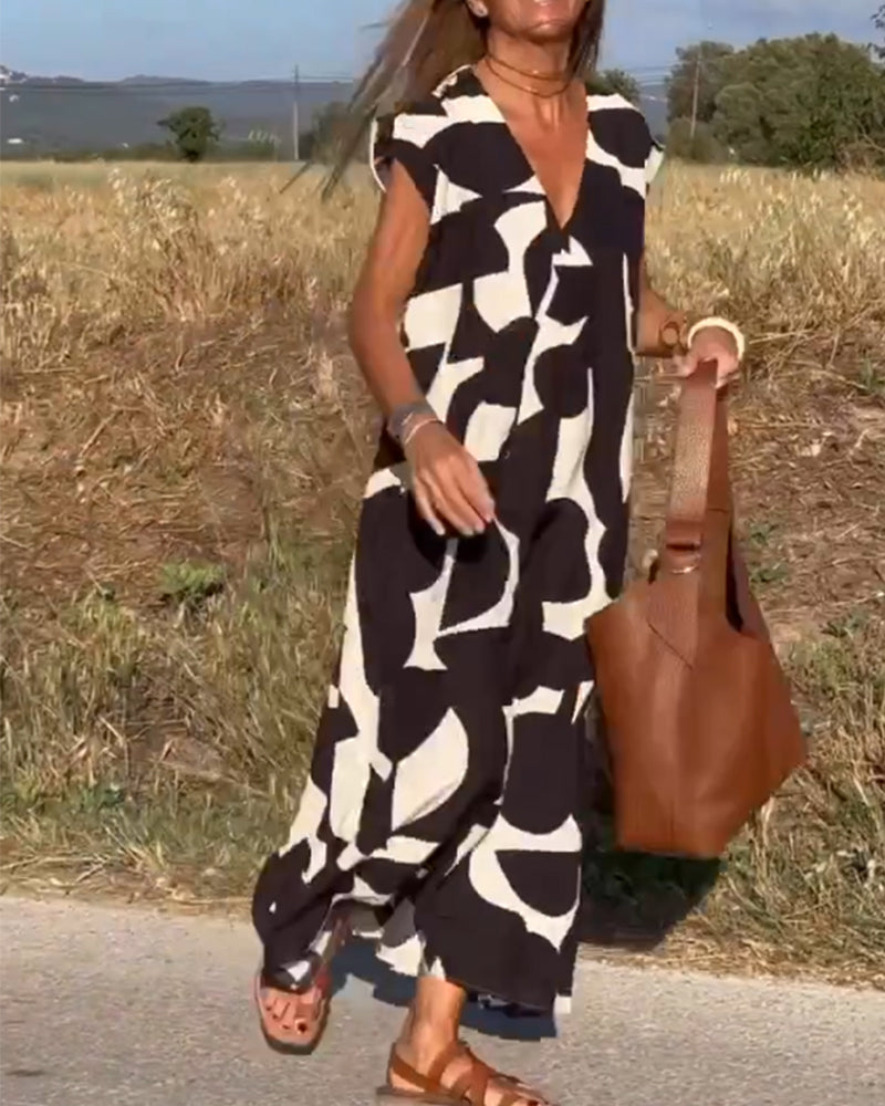 Sita™ - Robe Imprimée Avec Col En V