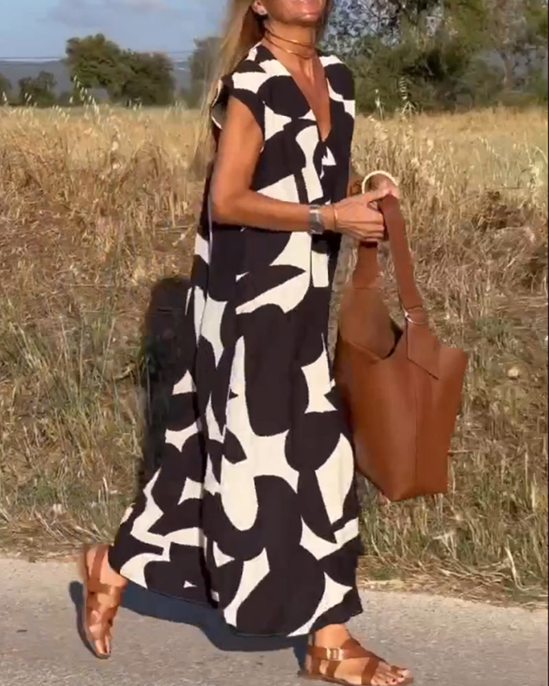 Sita™ - Robe Imprimée Avec Col En V