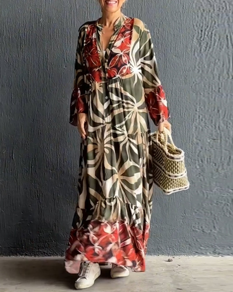 Anika™ - Casual Printed Holiday Dress 