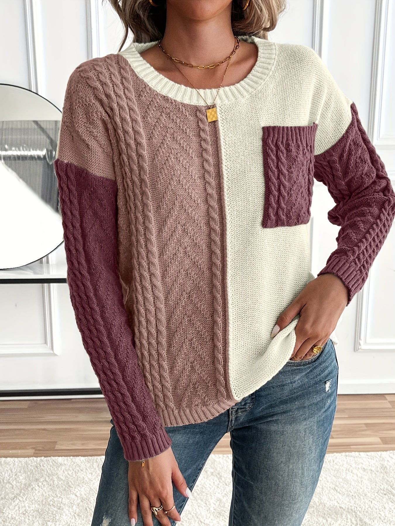 Maëlle™ - Two-tone Turtleneck Sweater