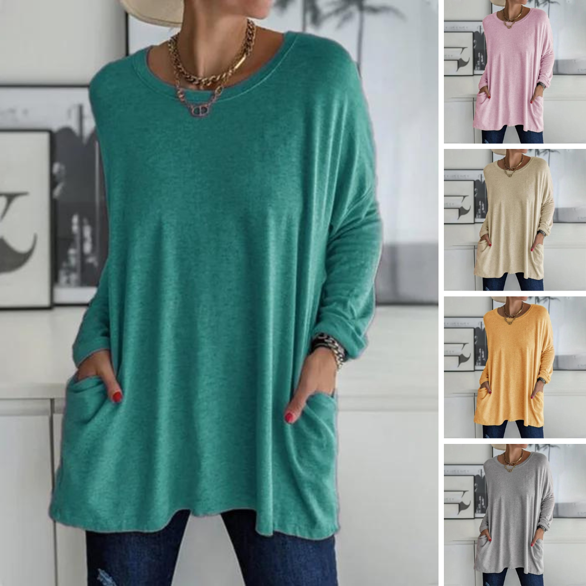 Daliah™ - Long Sleeve T-Shirt with Pocket