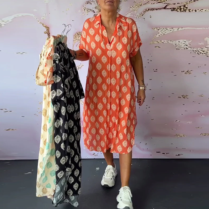 Davina™ - Loose Short Sleeve Shirt Dress