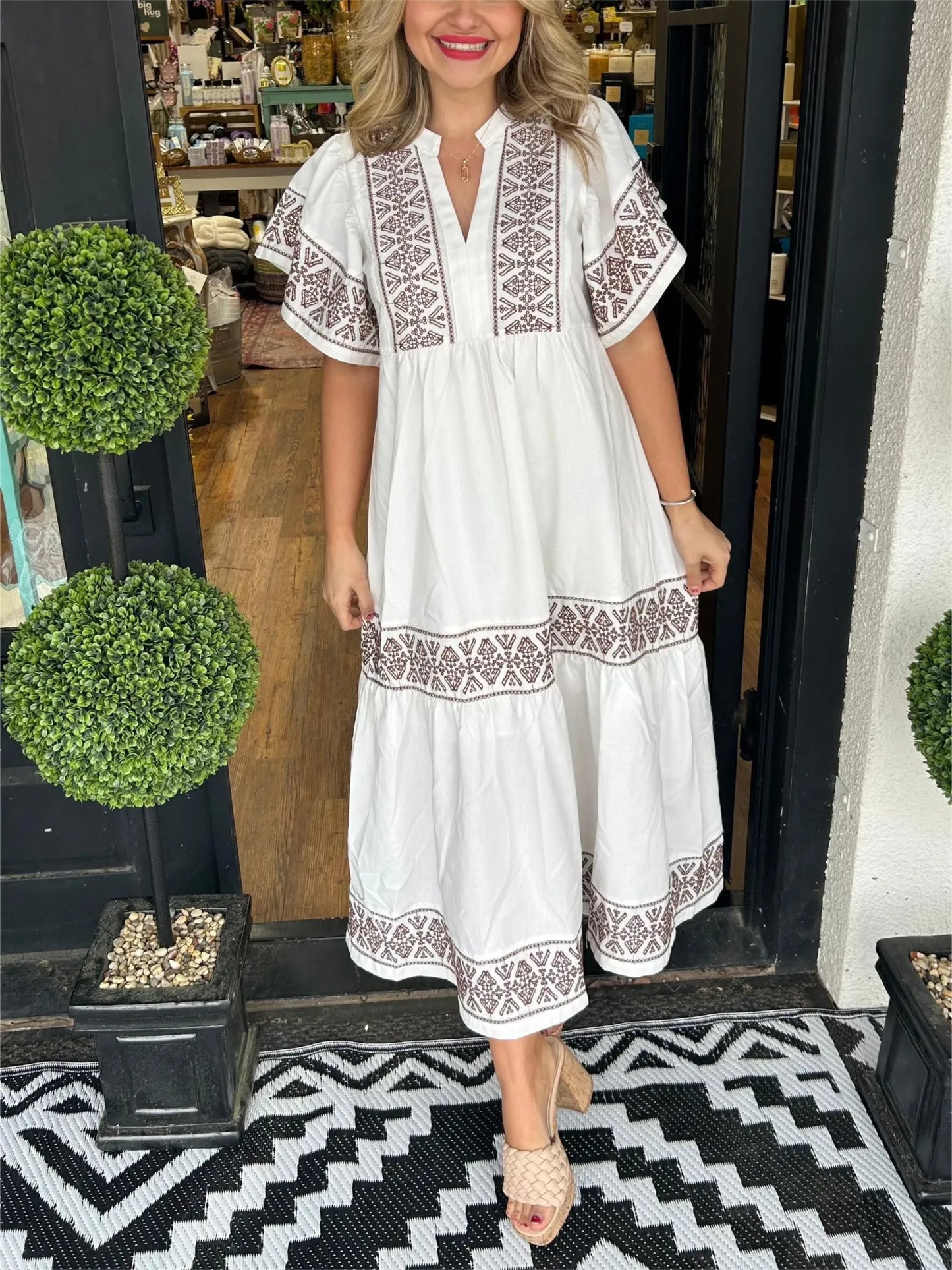 Noéa™ - Bohemian V-Neck Long Dress