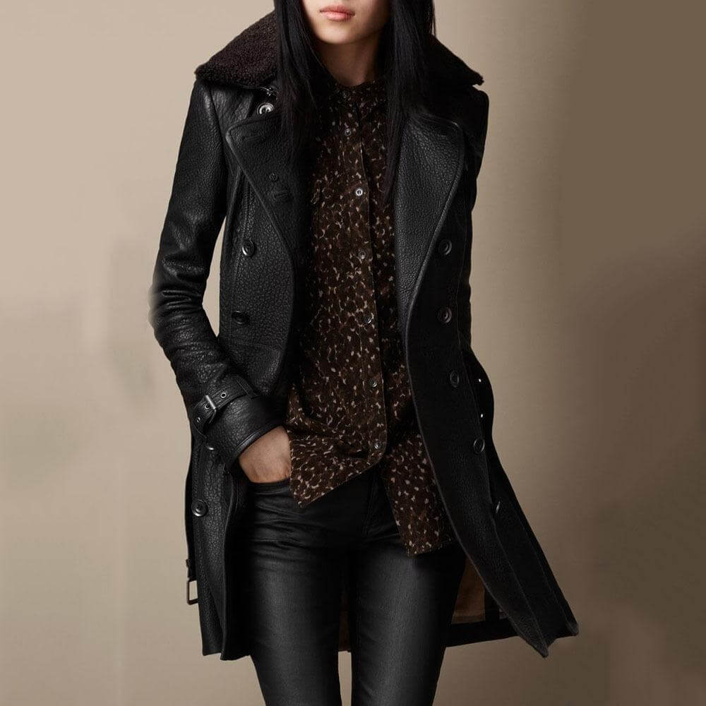 Aurélie™ - Elegant leather coat