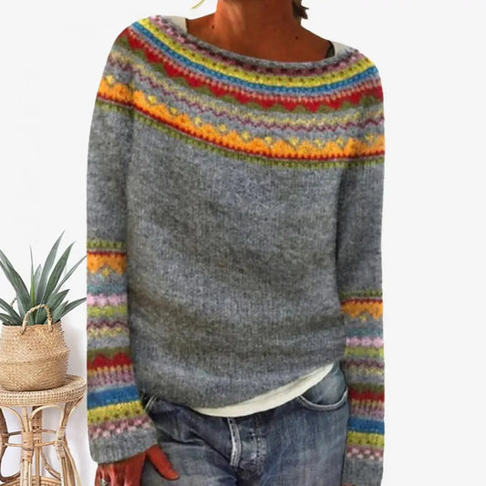 Nathalie™ - Chic striped sweater for fall-winter