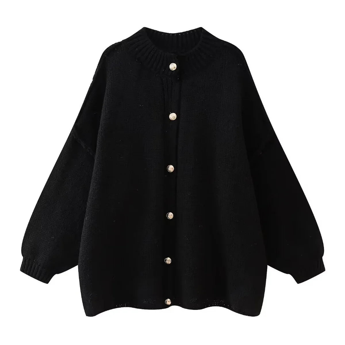 Lili™ - Loose Sweater with Metallic Buttons