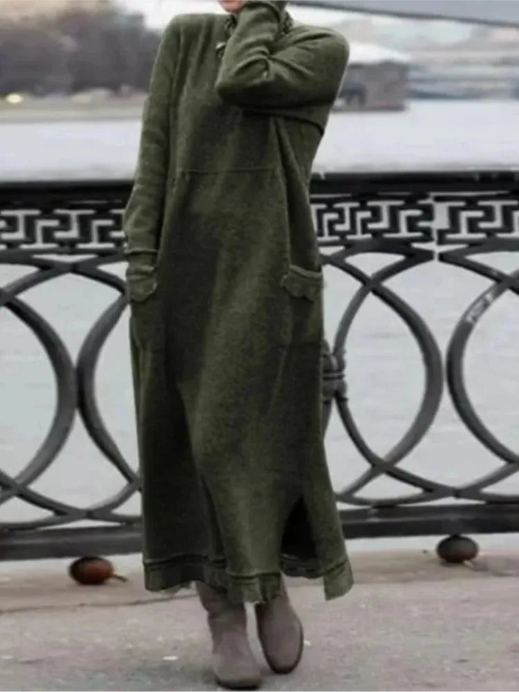 Delphine™ - Casual and warm velvet long dress
