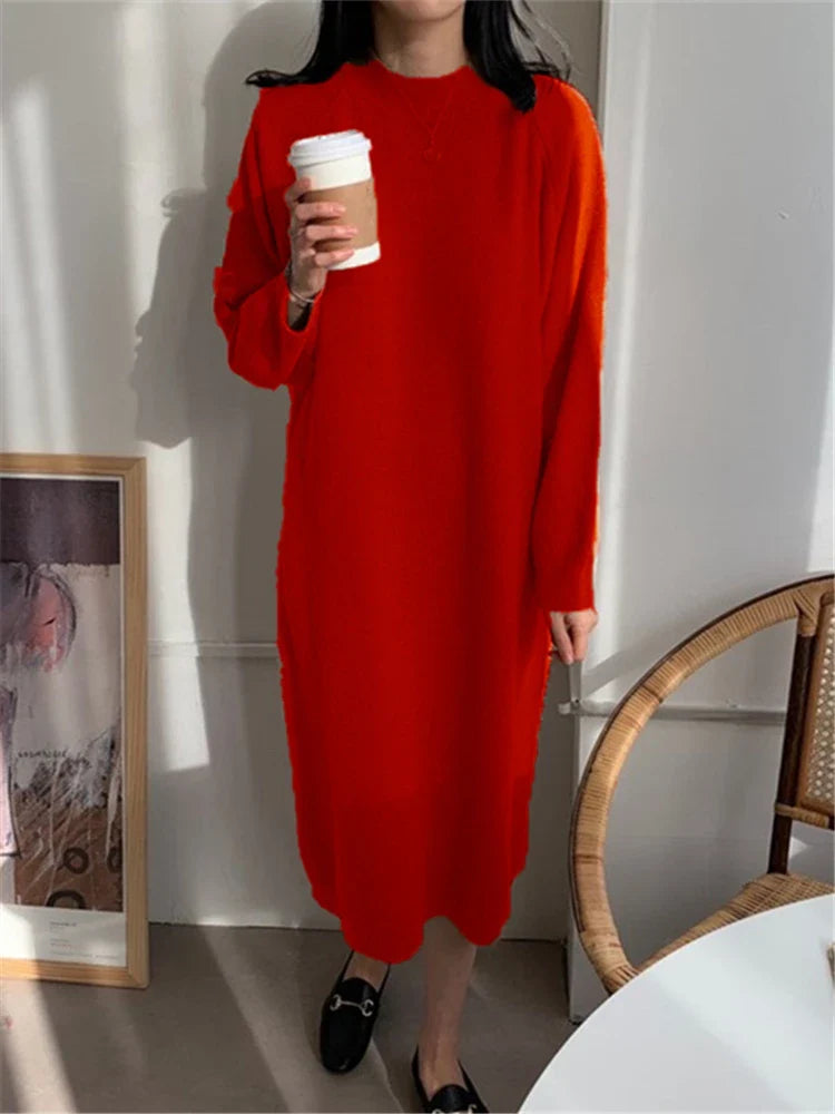 Calixte™ - Women's Casual Crew Neck Knitted Maxi Dress