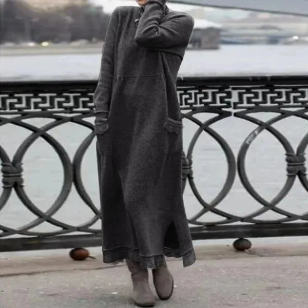 Delphine™ - Casual and warm velvet long dress