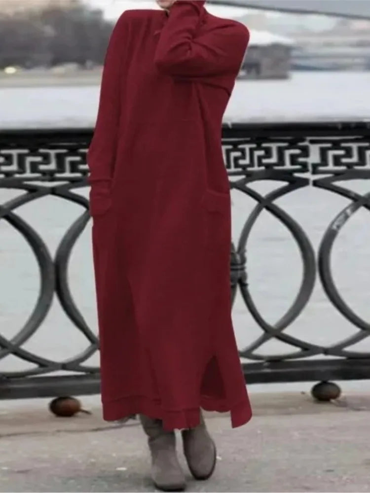 Delphine™ - Casual and warm velvet long dress