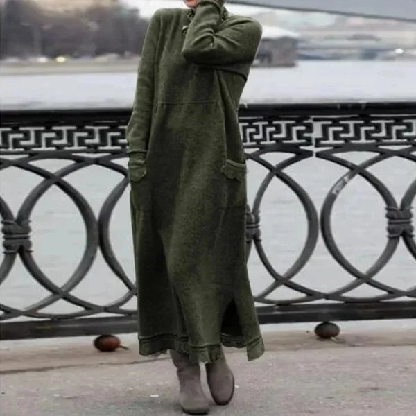 Delphine™ - Casual and warm velvet long dress