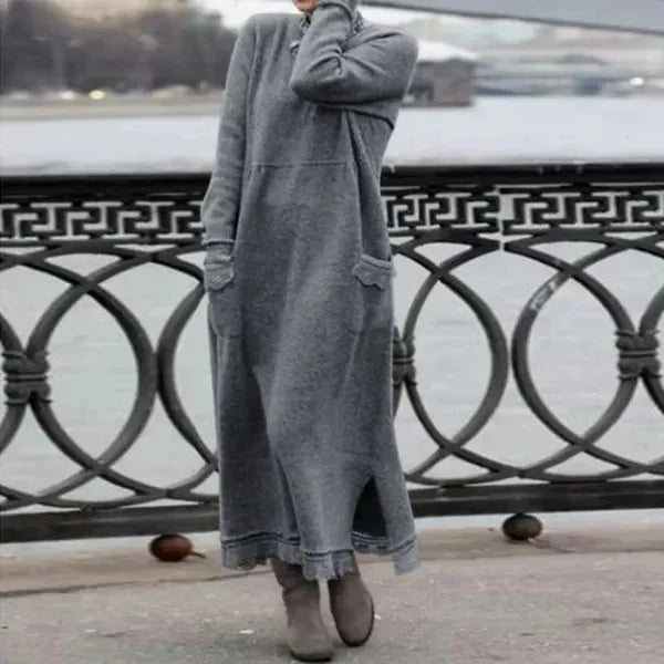 Delphine™ - Casual and warm velvet long dress