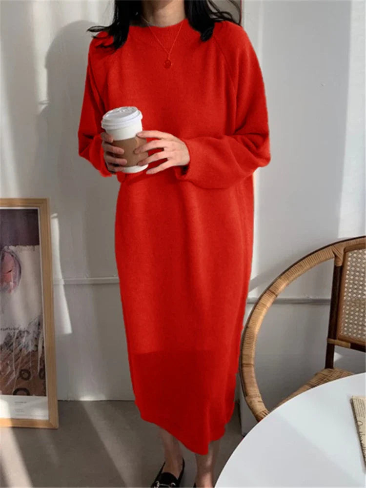 Calixte™ - Women's Casual Crew Neck Knitted Maxi Dress