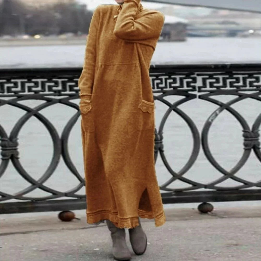 Delphine™ - Casual and warm velvet long dress