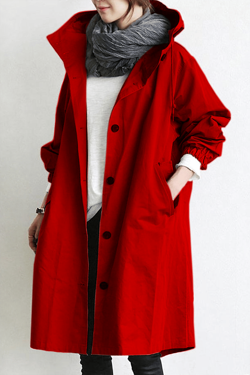 Henriette™ - Elegant women's long cardigan with collar and pockets