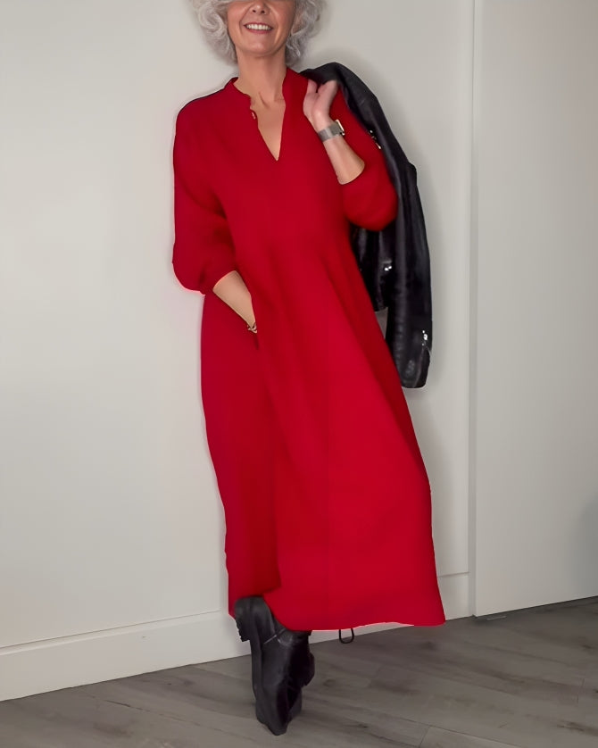 Amanda™ - The slimming maxi dress with V-neckline