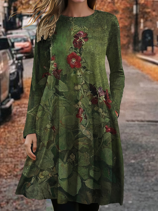 Stéphane™ - Chic Floral Midi Dress