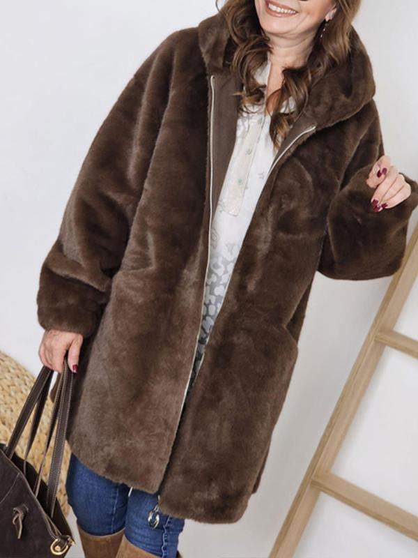 Frida™ - Soft and comfortable fur hooded jacket
