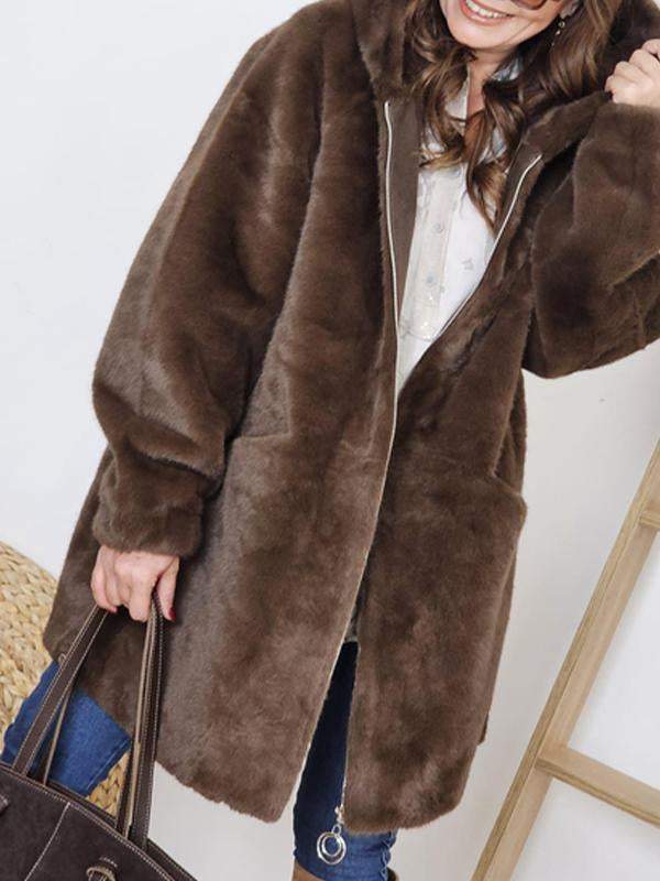 Frida™ - Soft and comfortable fur hooded jacket