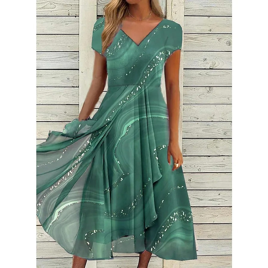 Rosalinde™ - V-Neck Midi Dress 