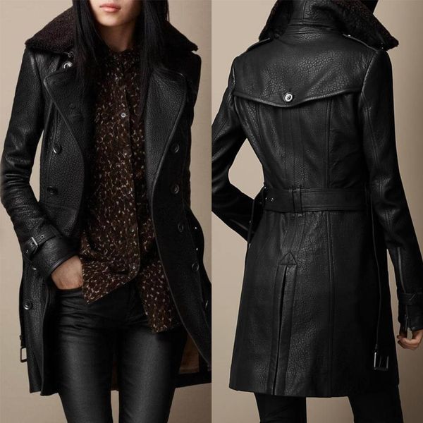 Aurélie™ - Elegant leather coat