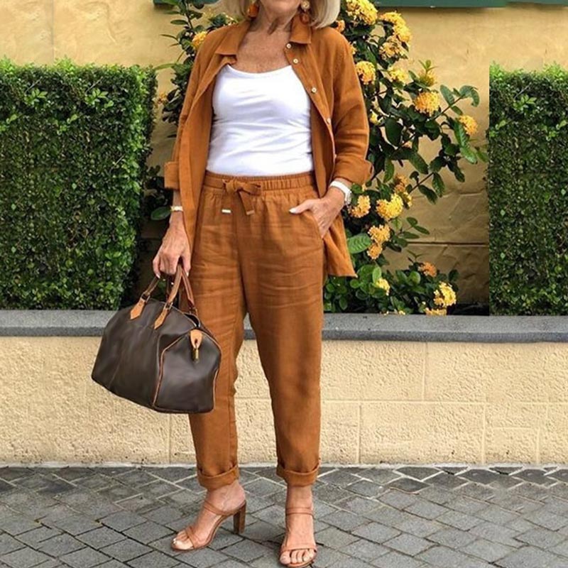 Zélie™ - Cotton and Linen Shirt and Pants Set