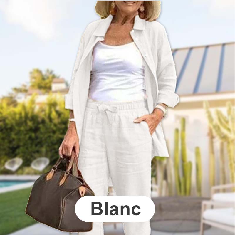 Zélie™ - Cotton and Linen Shirt and Pants Set