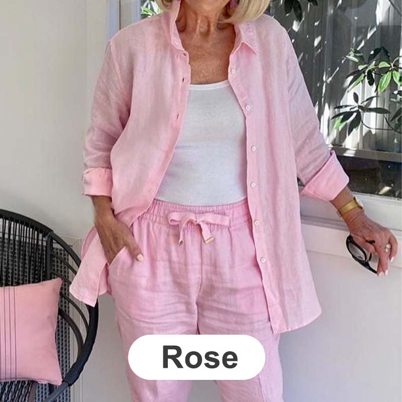 Zélie™ - Cotton and Linen Shirt and Pants Set