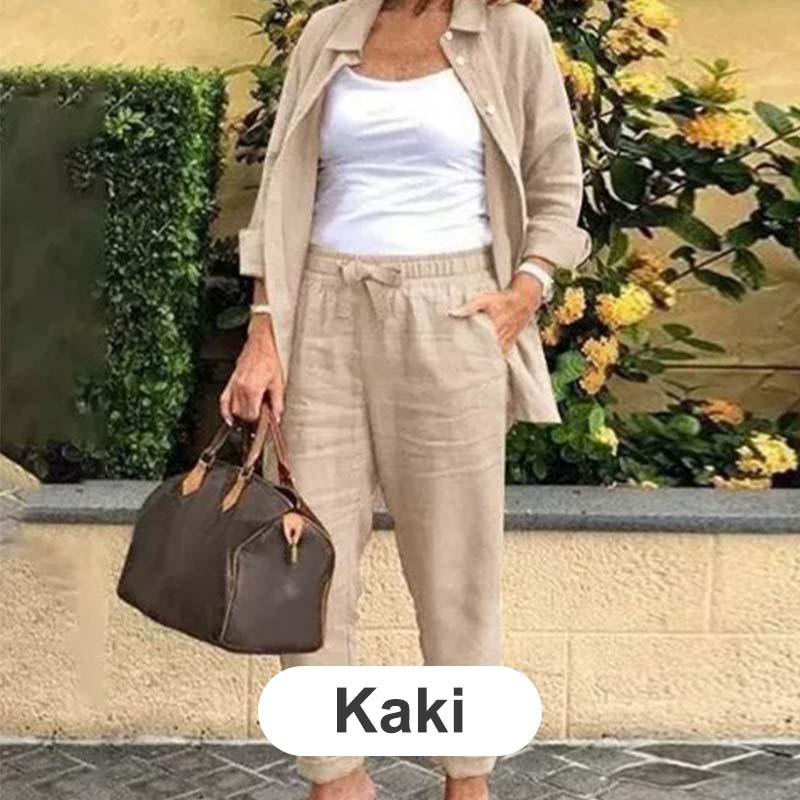 Zélie™ - Cotton and Linen Shirt and Pants Set