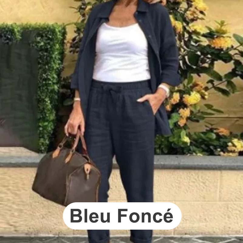 Zélie™ - Cotton and Linen Shirt and Pants Set