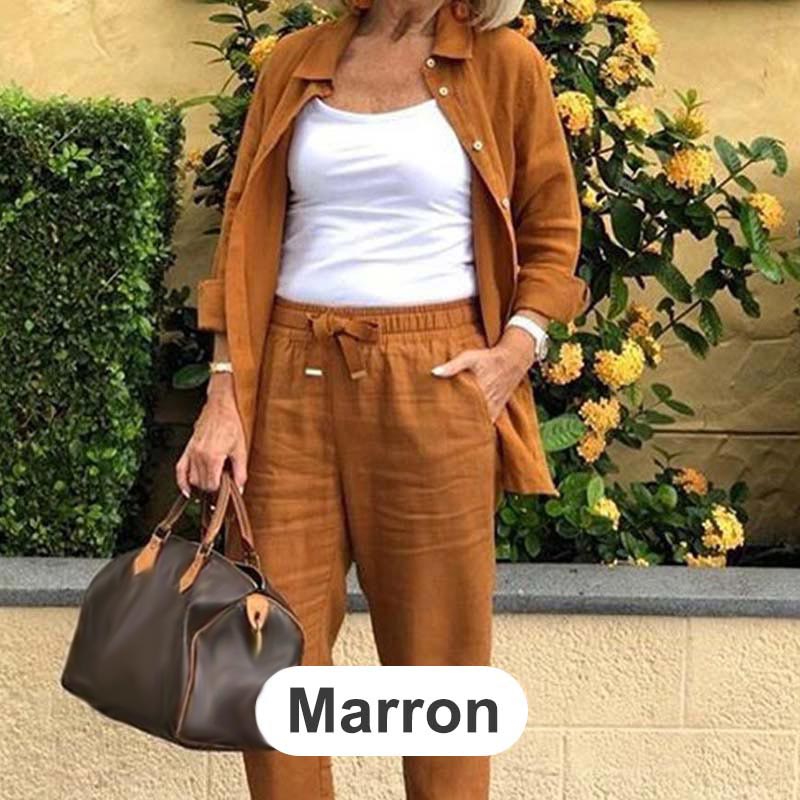 Zélie™ - Cotton and Linen Shirt and Pants Set