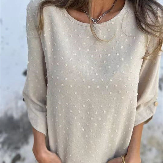 Marinette™ - Women's Casual Jacquard Crew Neck Top