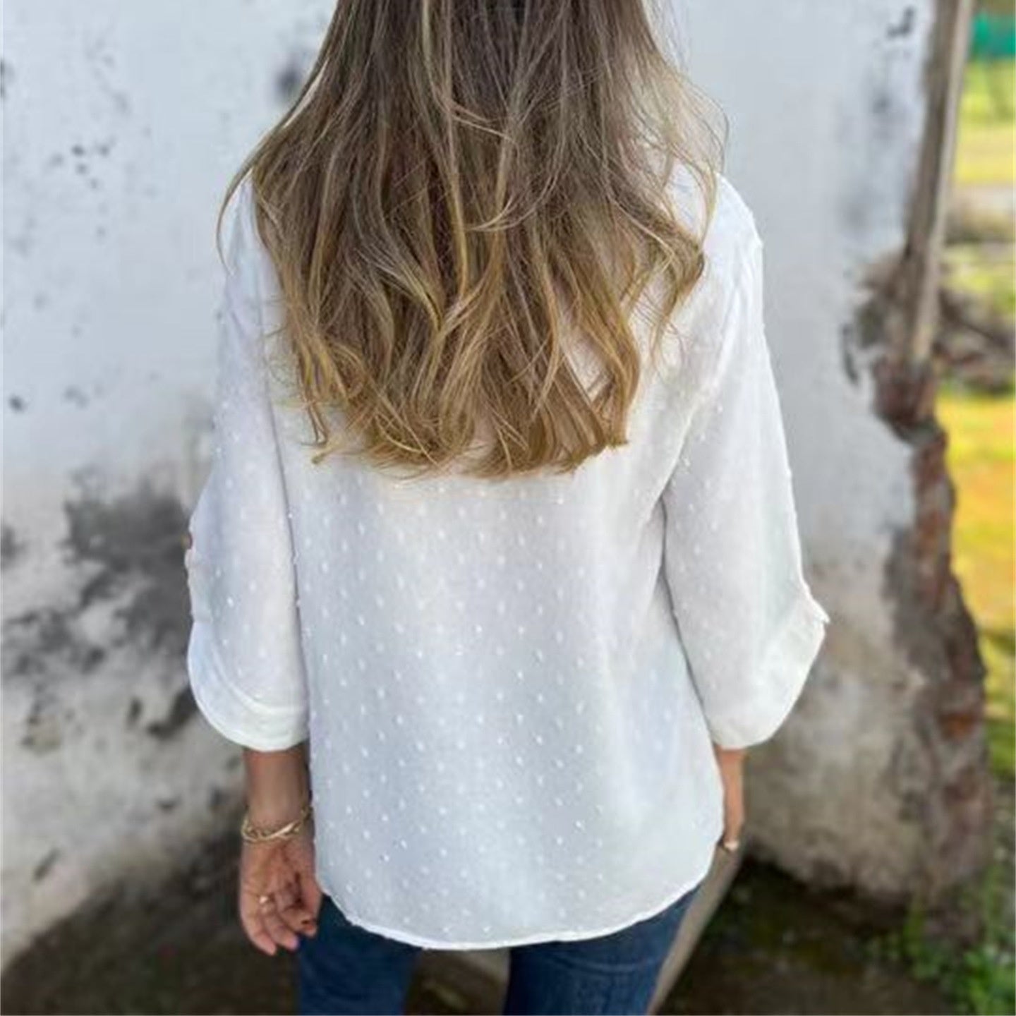 Marinette™ - Women's Casual Jacquard Crew Neck Top