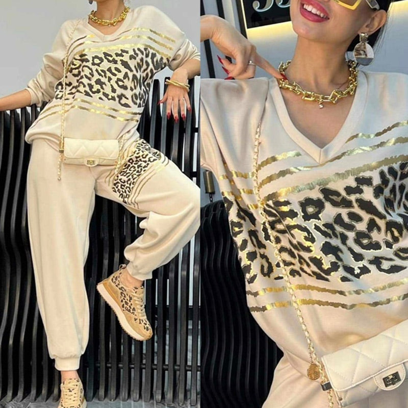 Audrey™ - Women's 2 Piece Leopard Sport Set